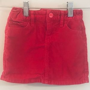 Red corduroy mini skirt girls size 5